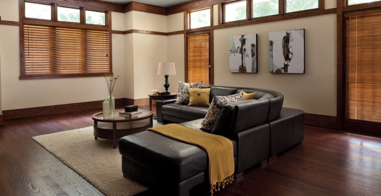 Southern California hardwood floor and blinds